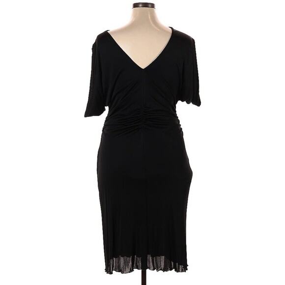 NWT PORTS 1961 Black Split Sleeve Silk Lined Ruched Waist Dress Sz XL $495 - Picture 2 of 15